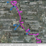 Erzbahntrasse von Bochum Jahrhunderthalle richtung Gelsenkirchen